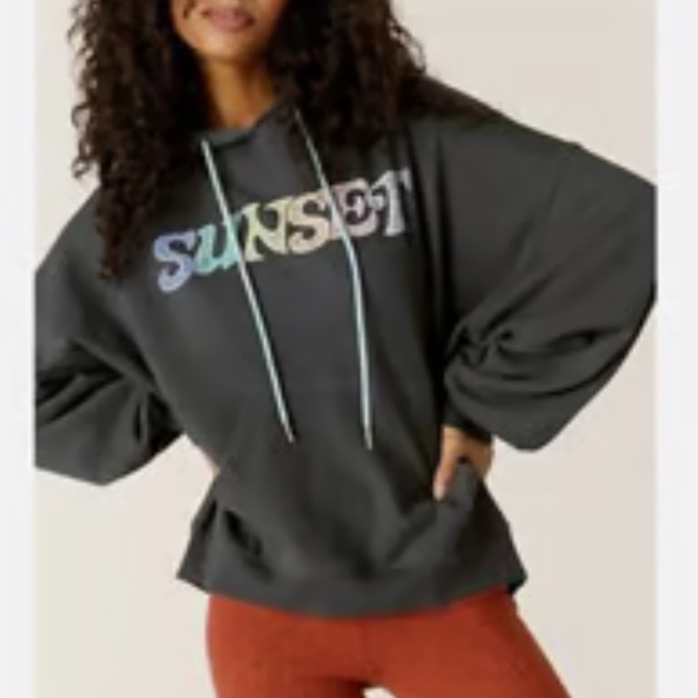 Daydreamer Charcoal Hoodie with Sunset Graphic
